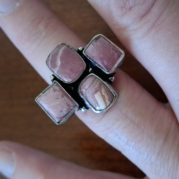 New Rhodochrosite 925 Silver Ring. - Picture 1 of 10
